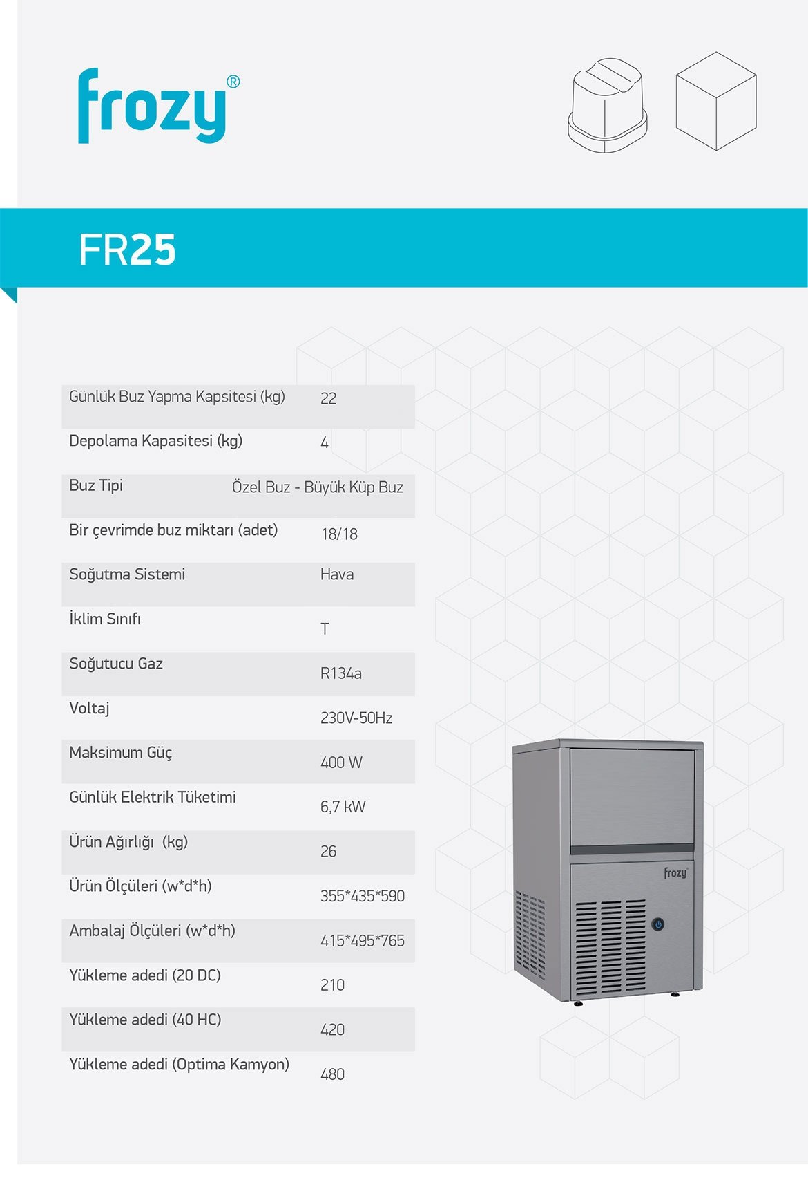 frozy fr25 buz makinesi